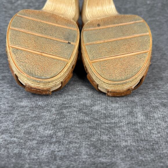 Dansko Millie Fisherman Sandals Brown Leather Wedge Heel size 39 Women's 8.5 - Picture 9 of 11